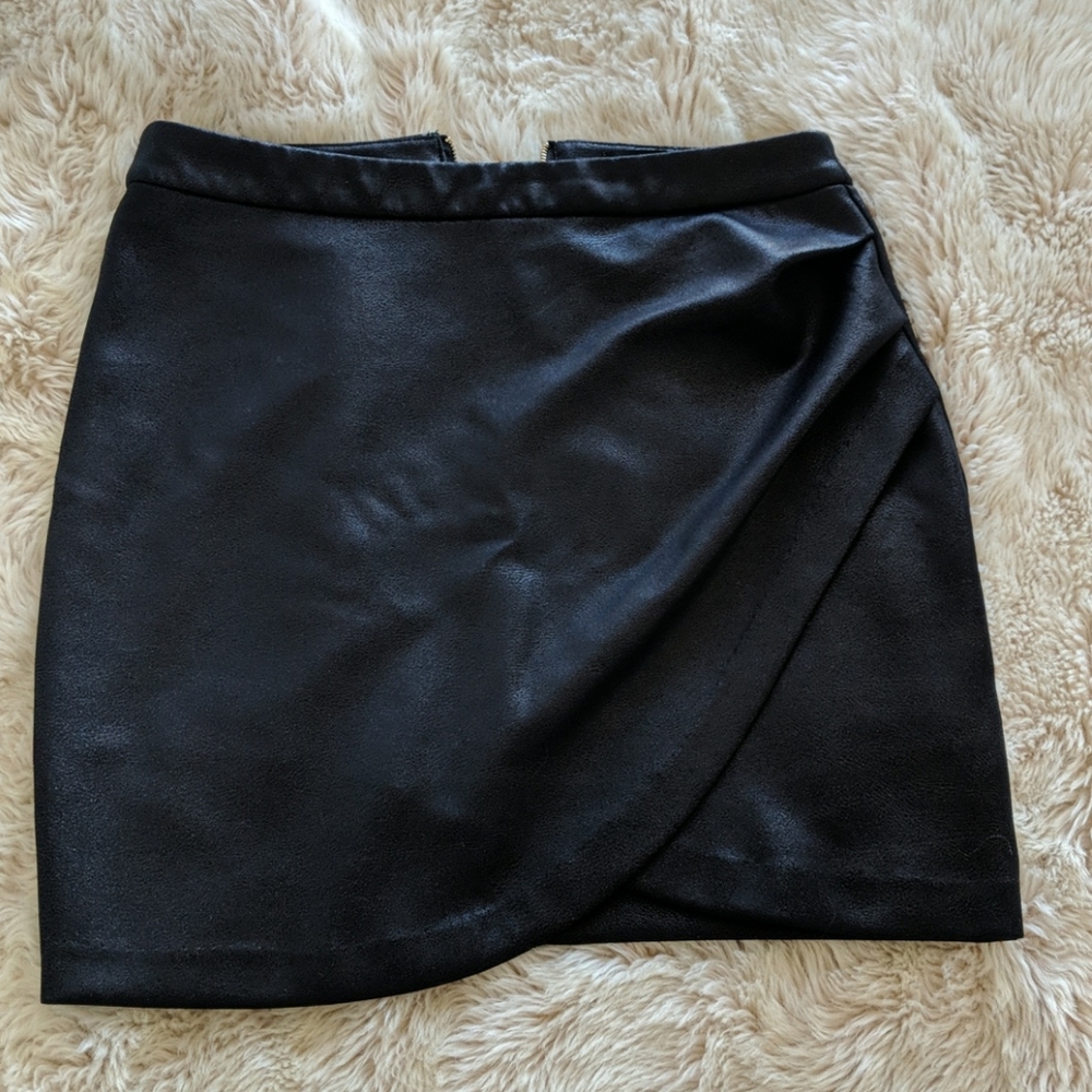 Dynamite Faux Leather Wrap Mini